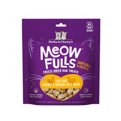 Stella & Chewy's Meowfulls Cage-Free Chicken & Chicken Liver Recipe Freeze-Dried Raw Cat Treats