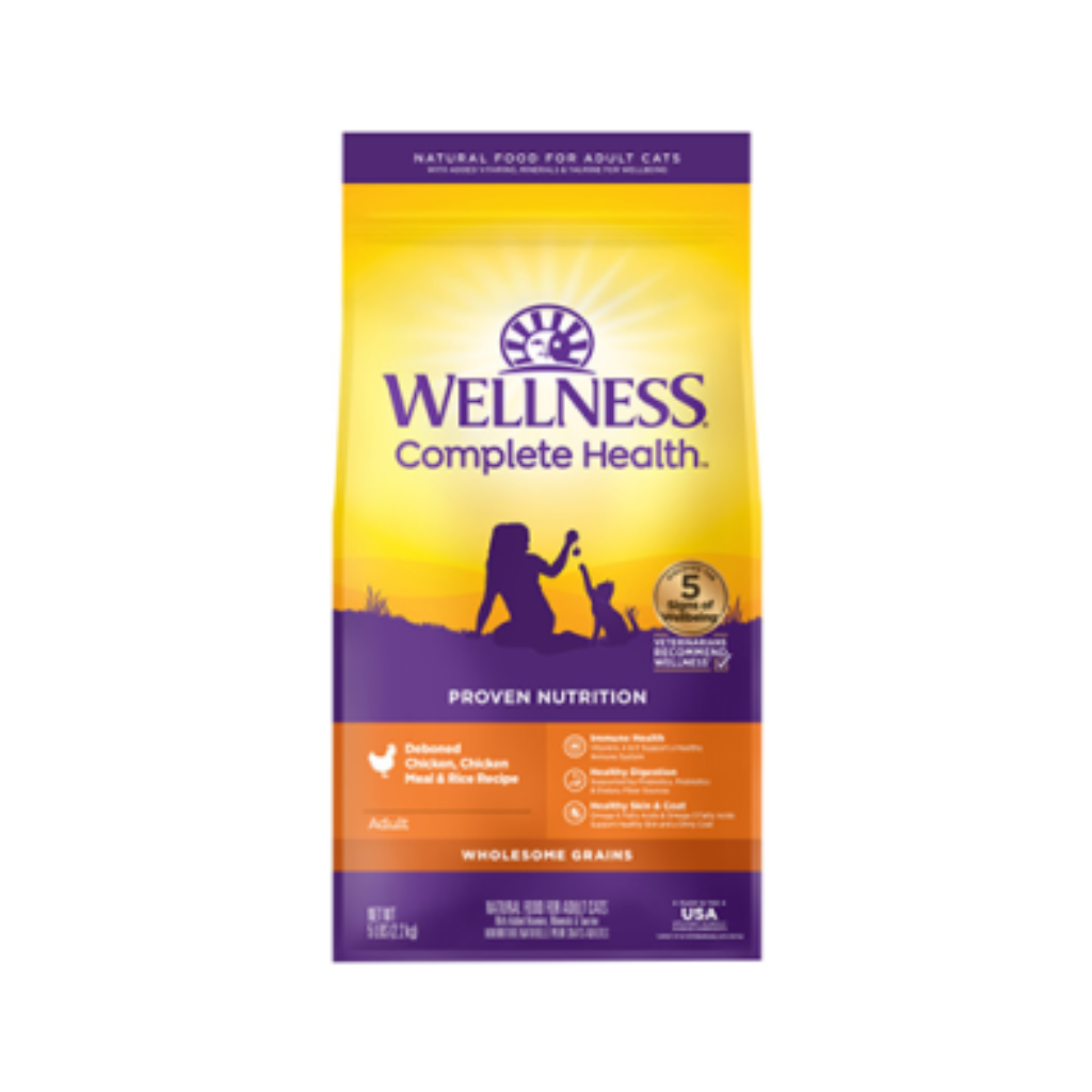 Wellness Complete Health Wholesome Grains Adult Deboned Chicken, Chicken Meal & Rice Recipe Dry Cat Food