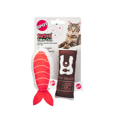 SPOT Sushi Take Out Assorted 2 Pack Cat Toy