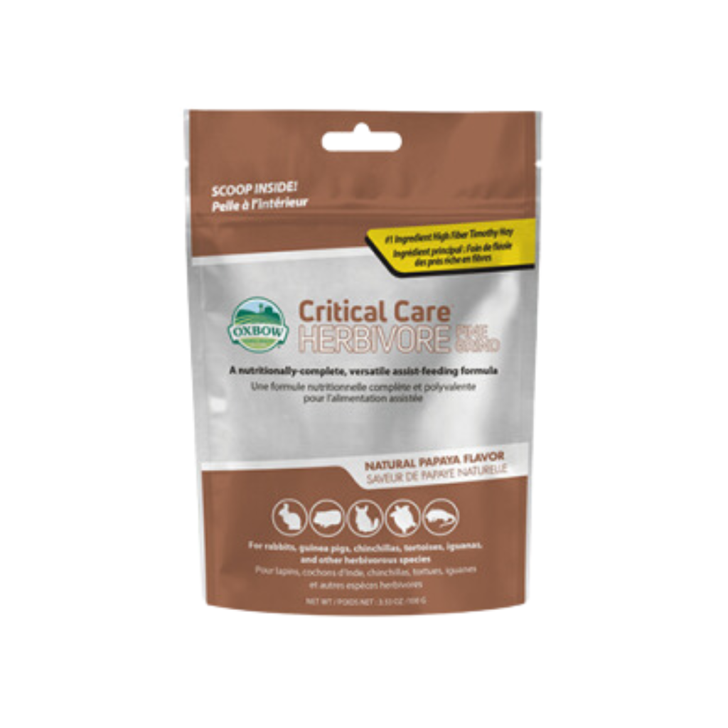 Oxbow Critical Care Herbivore Fine Grind Natural Papaya Flavor 100gm