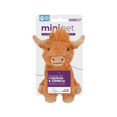 Multipet Minipet Highland Cow Assorted Dog Toy