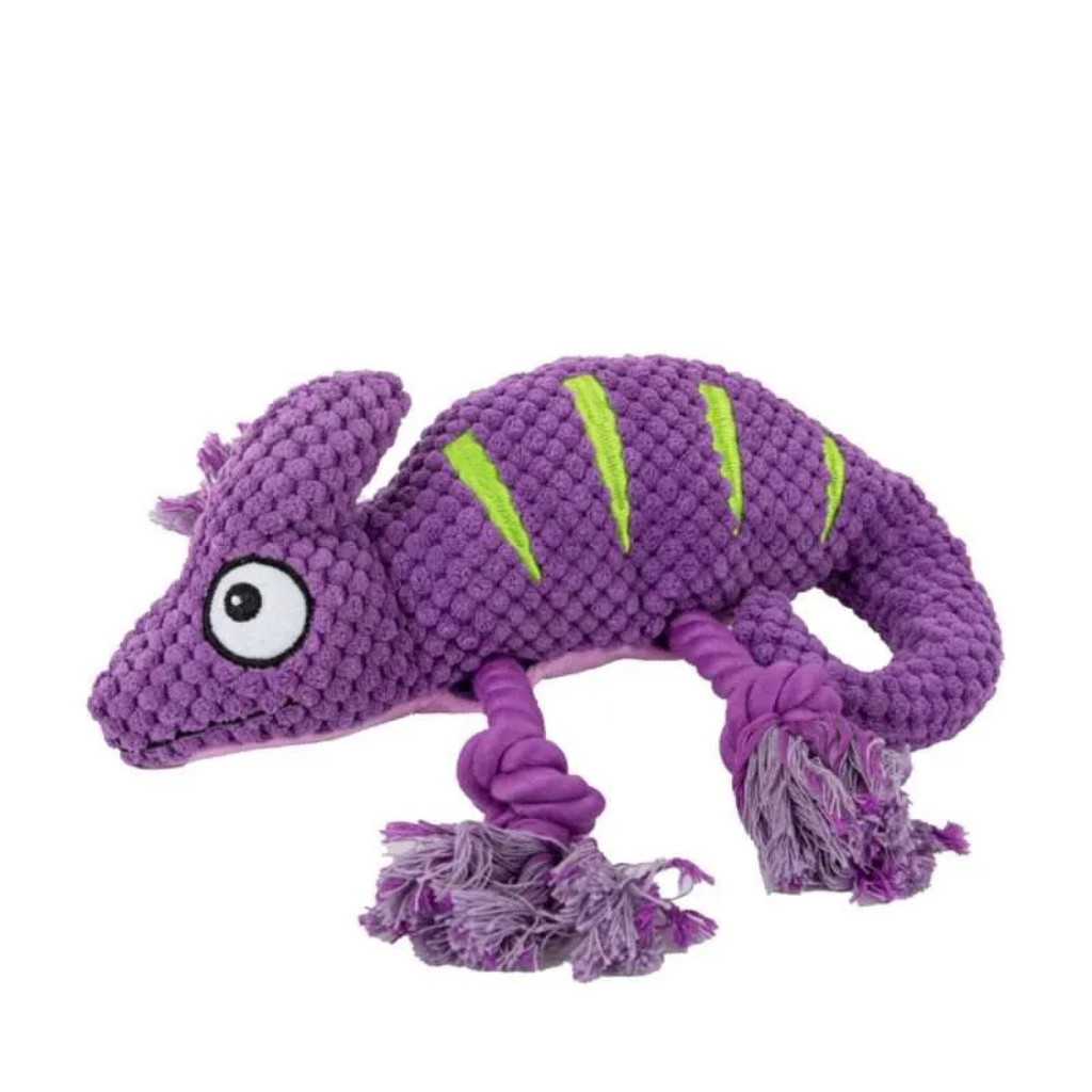 Brookband Chameleon Rope with Squeaker Purple Dog Toy