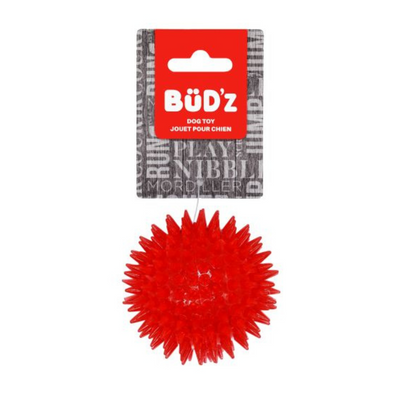 Bud'Z Rubber Spiked Ball Dog Toy - Red