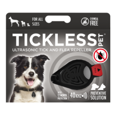 TICKLESS Classic Pet Ultrasonic Tick and Flea Repellent - Black