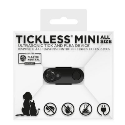 TICKLESS Mini Rechargeable Ultrasonic Tick and Flea Repellent - Black