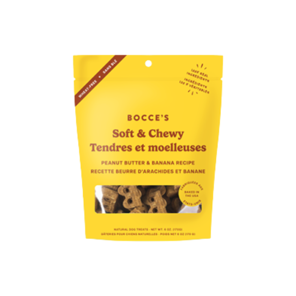 Bocce's Bakery Peanut Butter & Banana Recipe Soft & Chewy Dog Treats