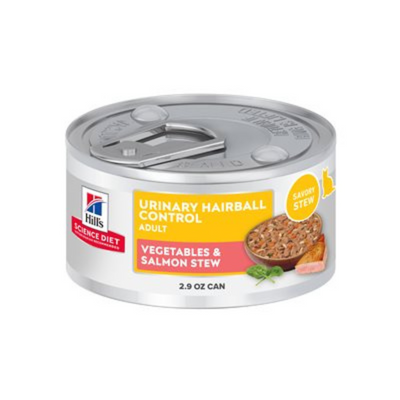 Hill's Science Diet Adult Urinary Hairball Control Vegetable & Salmon Stew Cat Can