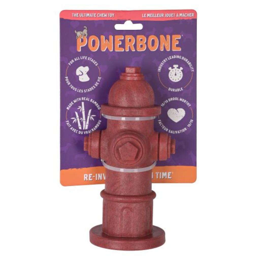 Powerbone Nylon & Bamboo Chew Fire Hydrant Dog Toy 7"