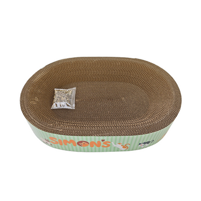 Simon's Corrugated Cat Bed with Catnip – Oval