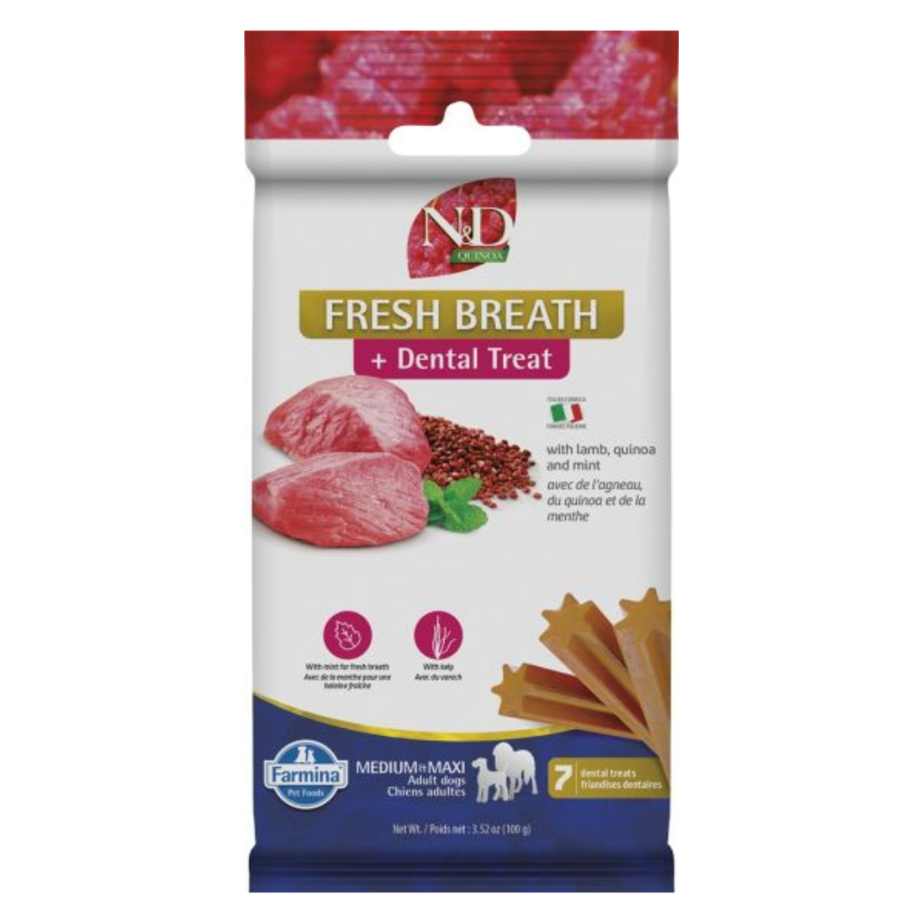 Farmina N&D Dental Treat Quinoa Fresh Breath Lamb & Mint Med/Max Dog Treat