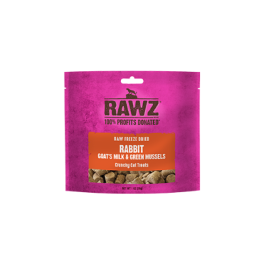 RAWZ Raw Freeze Dried Rabbit, Goat's Milk & Green Mussels Crunchy Cat Treats