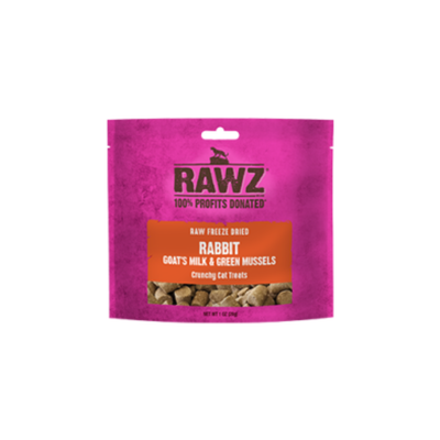 RAWZ Raw Freeze Dried Rabbit, Goat's Milk & Green Mussels Crunchy Cat Treats