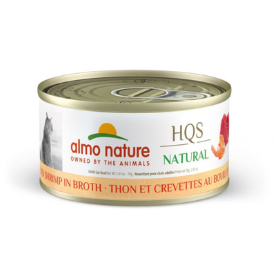 Almo Nature HQS Natural Cat Food - Tuna With Shrimp In Broth Cat Can