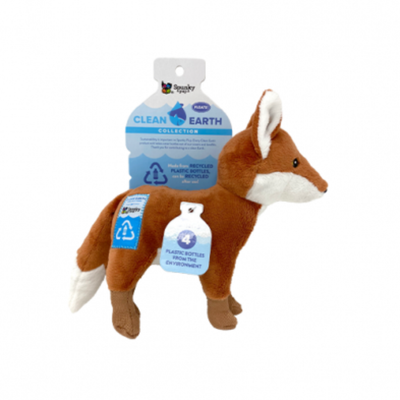 Spunky Pup Clean Earth Plush Fox Small Dog Toy