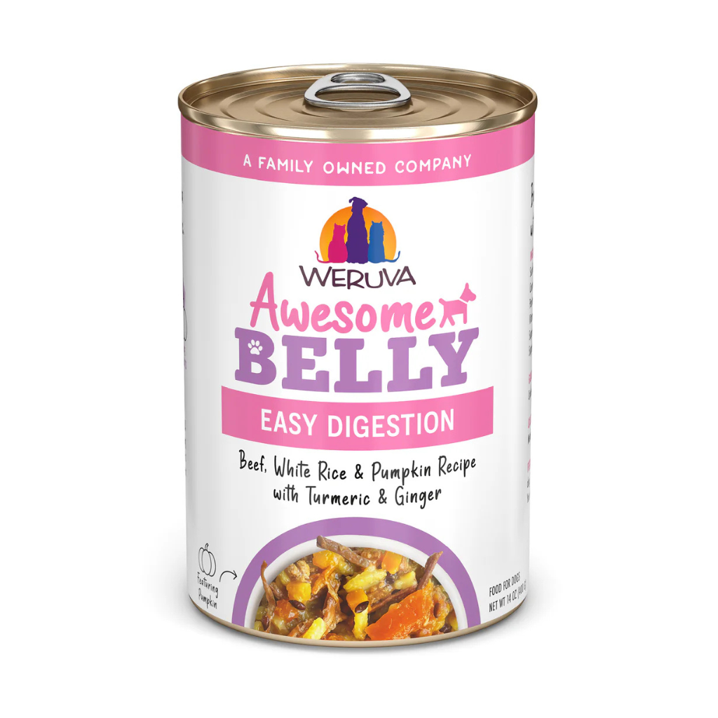 Weruva Awesome Belly Beef, White Rice & Pumpkin Recipe with Turmeric & Ginger Dog Can