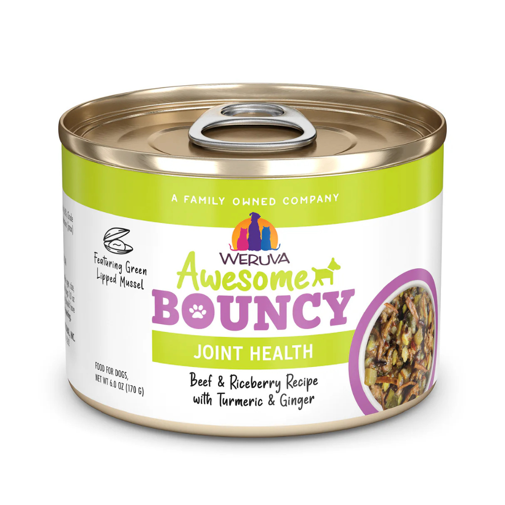 Weruva Awesome Bouncy Beef & Riceberry Recipe with Turmeric & Ginger Dog Can