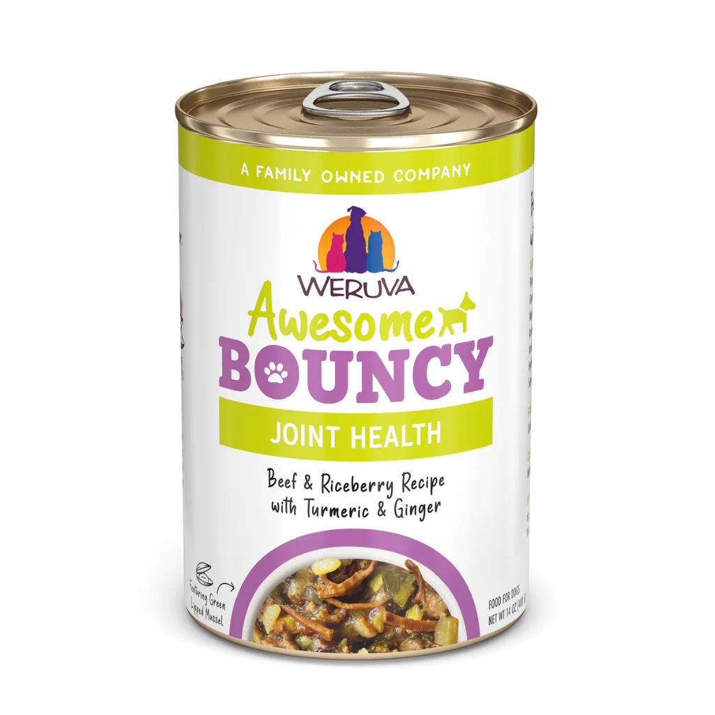 Weruva Awesome Bouncy Beef & Riceberry Recipe with Turmeric & Ginger Dog Can