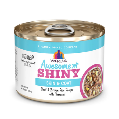 Weruva Awesome Shiny Beef & Brown Rice Recipe with Flaxseed Dog Can