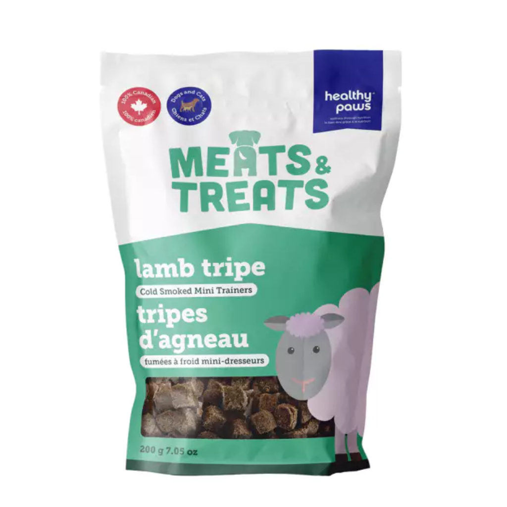 Healthy Paws Meats & Treats - Cold Smoked Tripe Mini Trainers Lamb