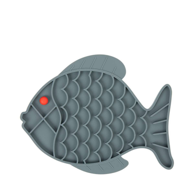 Brookband Fish-Shaped Silicone Lick Mat - Grey