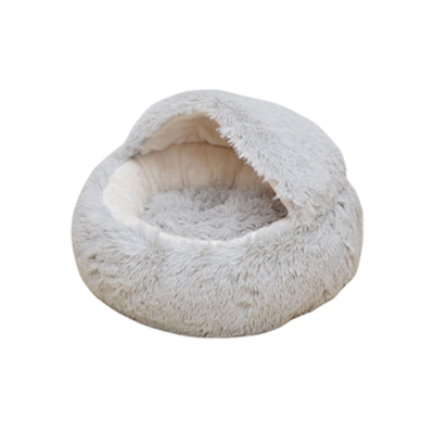 PetPals Group Modern Igloo Shag Fur Pet Bed with Hood