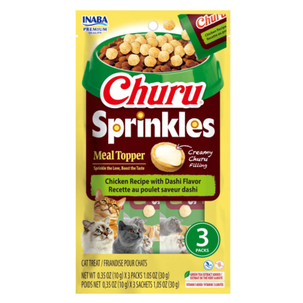 Inaba Churu Sprinkles Meal Topper Chicken Recipe with Dashi for Cats