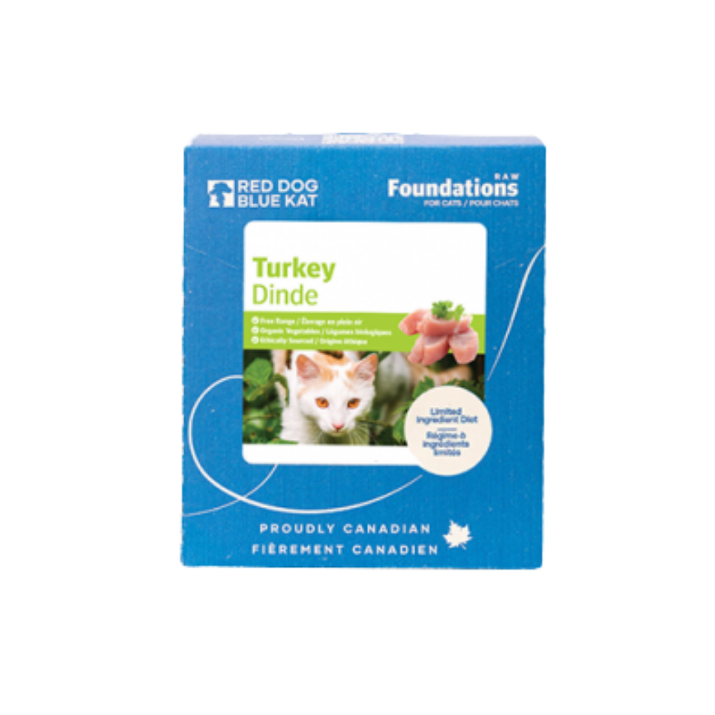 RED DOG BLUE KAT Foundations Raw Turkey Recipe Frozen Cat Food