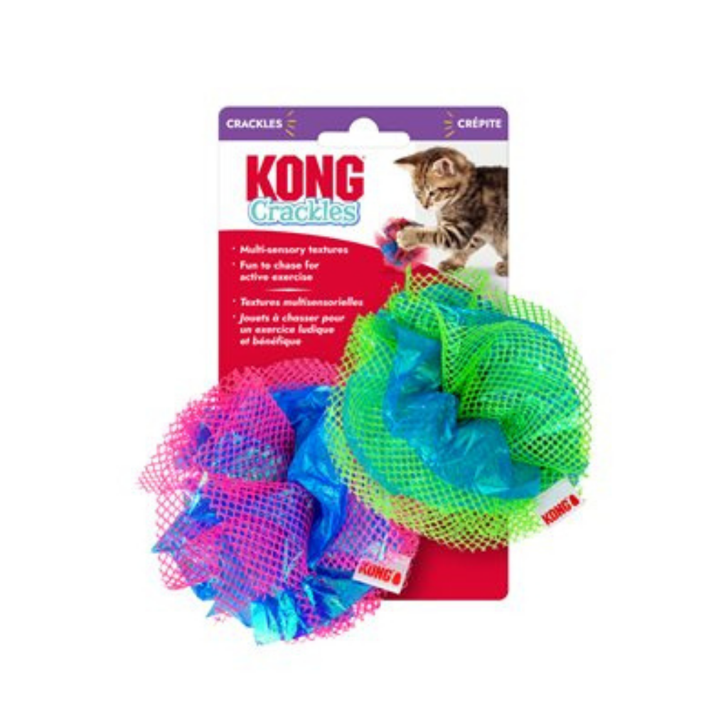 KONG Cat Crackles Fluff Balls 2-Pack Cat Toys