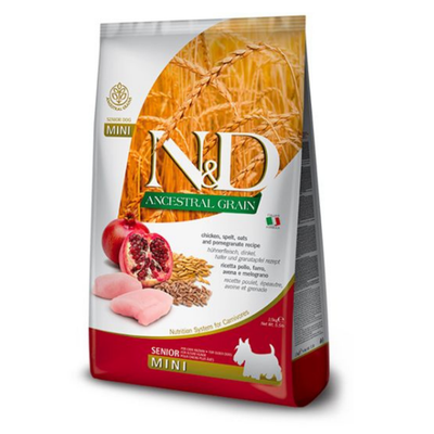 Farmina N&D Ancestral Grains Chicken & Pomegranate Senior Mini Dog Food
