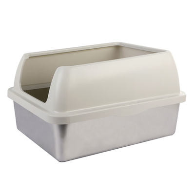 All For Paws Go Fresh Enclosed Stainless Steel Litter Box - Sand