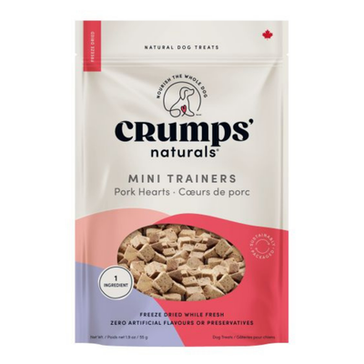 Crumps Freeze Drid Pork Hearts Mini Trainers Dog Treats