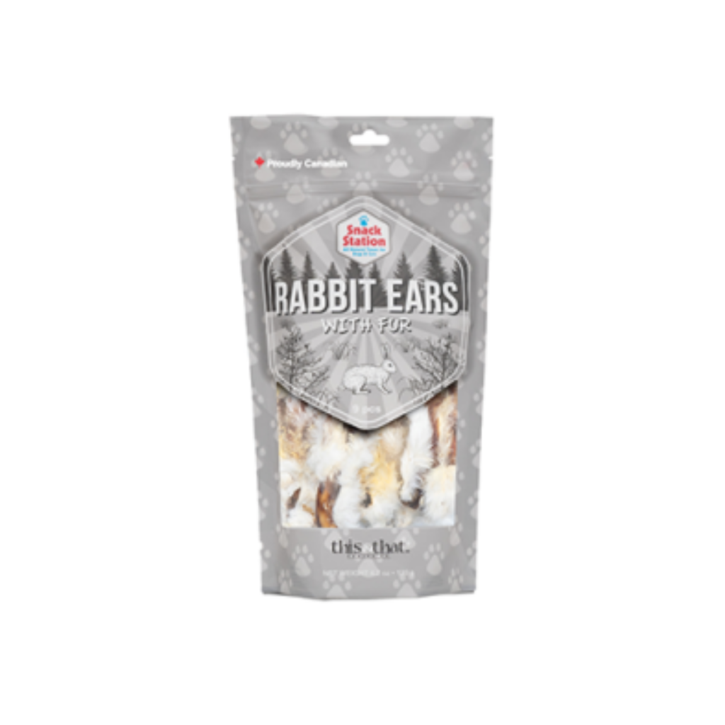 This & That Snack Station Rabbit Ears with Fur Dog Treat (9ct)