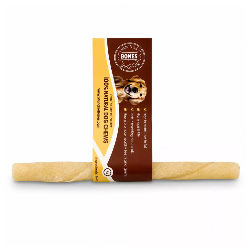 Munchie Bones Beef Collagen Thin Twisted Stick 5"