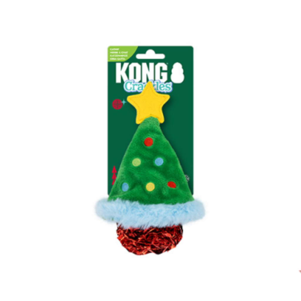 Kong Holiday Crackles Christmas Tree Green Cat Toy
