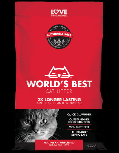 Worlds Best Multi-Cat Unscented Clumping Cat Litter