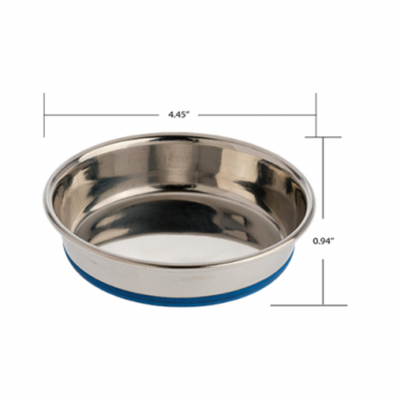 OurPets Durapet Premium Rubber-Bonded Stainless Steel Cat Dish