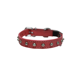 Angel Leather Cat Collar Studded 10"