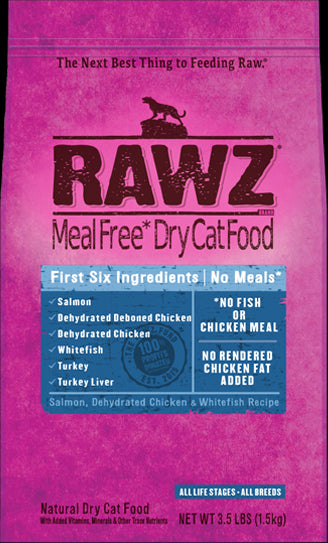 Rawz Salmon, Dehydrated Chicken & Whitefish Recipe for Cats