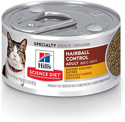 Hill's Science Diet Feline Adult Hairball Control Savory Chicken Entrée Can