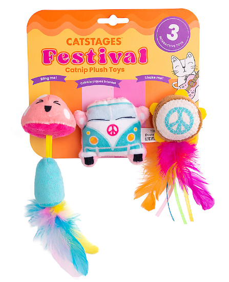Petstages Festival Catnip Plush - 3 Pack