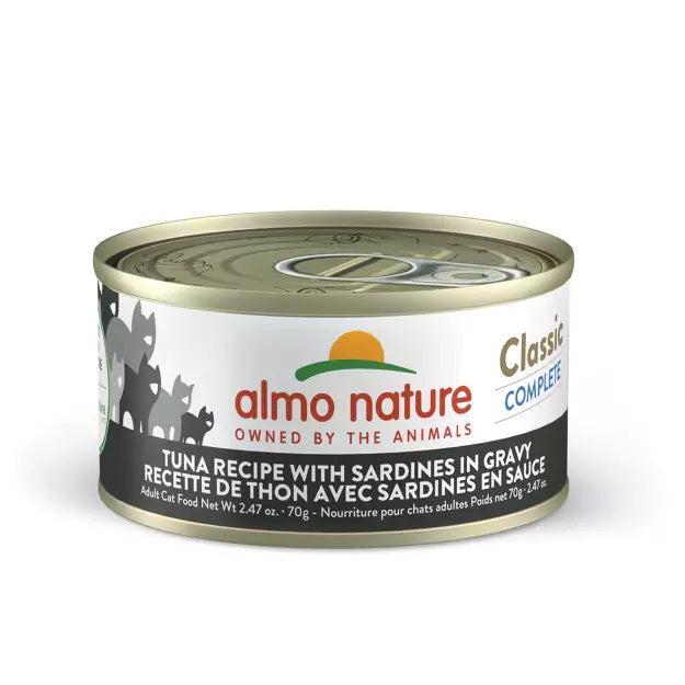 Almo Nature Classic Complete Tuna w/ Sardines in Gravy Cat Can