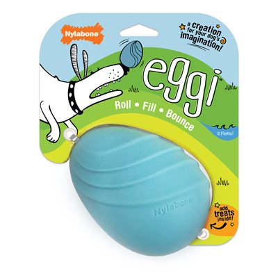 Nylabone Creative Play Eggi Dog Treat Toy Blue